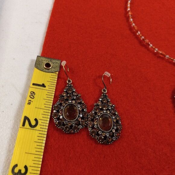 Monet Wired Necklace Teardrop Pendant and Earrings - Picture 3 of 9
